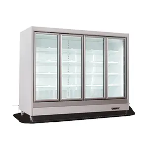 Vidro da porta do congelador da porta do vidro exibição do refrigerador da bebidas leite showcase equipamentos do supermercado comercial