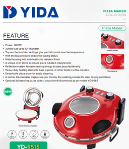 YIDA MHMF 9515 12 Zoll Großer Stahlofen für Pizza, Mini-Pizzasteinofen, Neuer Mini-Elektro-Pizzaofen für Zuhause - Product Image 6