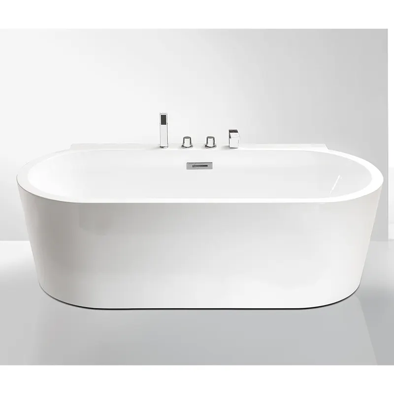 Grande piano interno da 67 pollici da sola vasca da bagno in acrilico resistente bianco profondo Freestanding vasca da bagno