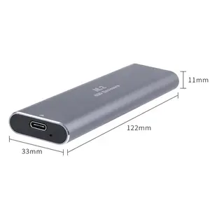 Alumínio usb3.1 caixa de disco rígido, tipo-c para m.2 nvme/sata ssd 2tb para mac, pc, celular