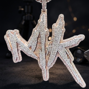 Pendentif personnalisé Hip Hop en argent sterling 925 plaqué or, moissanite VVS taille brillant, certifié IGI, avec logo, lettre ou nom - Product Image 2