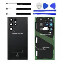 Pour Samsung Galaxy S21/S22 Ultra 5G boîtier cadre moyen + couvercle arrière de la batterie avec réparation d'objectif de caméra