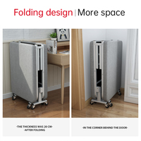 Vente en gros de lit simple supplémentaire portable à cadre en acier pour hôtel, lit pliant mural en deux parties pour dormir