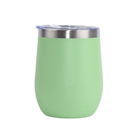 Offre Spéciale – Gobelet à Vin Isotherme en Acier Inoxydable 12oz avec Couvercle Transparent, Double Paroi, Forme Œuf, Maintien Thermique 6-12 Heures