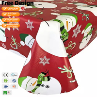 Nappe en tissu imprimé en gros Couverture de table en plastique PE jetable pour la fête de Noël, le mariage et le banquet à usage domestique