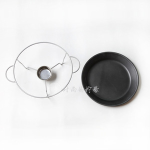 Wok de hierro antiadherente con soporte para cocinar al vapor y guisar, 30 cm, color sólido - Product Image 4