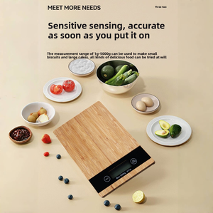 정확한 디지털 대나무 주방 저울: LCD 디스플레이, 다중 단위 변환, 배터리 전원, 간편한 음식 무게 측정 - Product Image 4