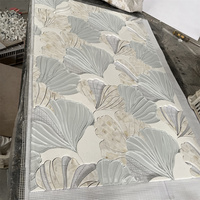 Mosaïque murale décorative découpée au jet d'eau, mélange de marbre, nacre, coquillage et verre, pour crédence de salle de bain