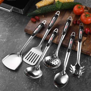 Juego de Utensilios de Cocina de Acero Inoxidable al por Mayor con Espumadera, Pala, Cucharón Ranurado y Accesorios para Ollas para Cocinar y Servir Comida - Product Image 6