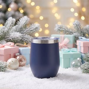 Powder Coat Anti-Slip Exterior Design Wine Cup With Lid 350Ml Housewarming Gift Choice for Office Travel ASM09 - Product Image 2