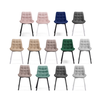 Chaises de salle à manger en velours coloré à dossier bas gris foncé, vente directe d'usine, pieds en métal, chaise de restaurant, chaise de salle à manger moderne