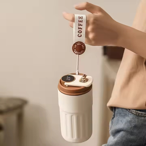 <span class=keywords><strong>Mug</strong></span> à café <span class=keywords><strong>isotherme</strong></span> en acier inoxydable à double paroi avec affichage LED intelligent de la température, <span class=keywords><strong>thermos</strong></span> de voyage chaud avec couvercle - Product Image 2
