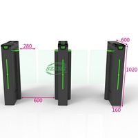 Puerta de Control de Acceso Negra, Puerta de Velocidad Automática Bidireccional de Acero Inoxidable 304 para Oficina/Gimnasio