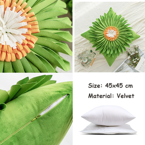 Daisy pétale 3D fleur à la main jeter taie d'oreiller velours carré housse de coussin pour lit canapé - Product Image 5