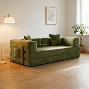 Sofá Cama Convertible de Lujo Moderno Directo de Fábrica con Esponja 32D y Tela de Rizo, Venta al por Mayor Barata <span class=keywords><strong>para</strong></span> Espacios Pequeños - Product Image 1