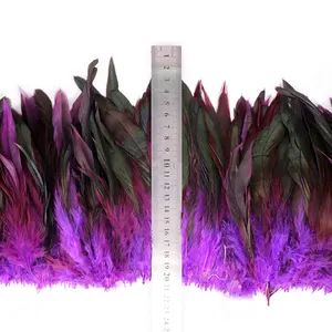 5-7inch Bulk Sale 100pcs Natural Bleached Multi-Color Dyed Chicken Rooster tail Feather for Dreamcatcher