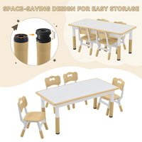 Ensemble de table et chaises pour garderie d'enfants, réglable en hauteur, table et chaises en plastique pour tout-petits, bureau d'étude pour enfants avec plateau anti-graffiti