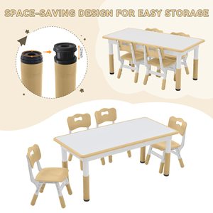 Set di Tavolo e Sedie per Asilo Nido, Altezza Regolabile, Tavolo e Sedie in Plastica per Bambini, Scrivania per Bambini con Piano Graffiti - Product Image 6