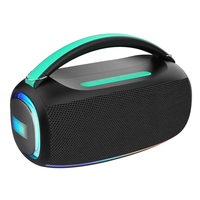 Enceinte portable étanche en plastique avec poignée, TWS, karaoké, lumière LED RGB, quatre haut-parleurs, boombox pour voyage, camping, fête