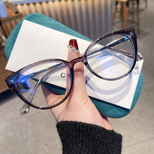 Qianai – monture de lunettes œil-de-chat, verres Tr90, protection contre la lumière bleue, pour femmes, design irrégulier à la mode - Product Image 5