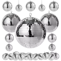 Boule à facettes en verre pour fête de Noël, discothèque, scène de club DJ, de 8 à 72 pouces, couleur argent, vert, rose, rouge