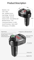 Transmisor FM Bluetooth Inalámbrico para Auto, Reproductor MP3, Manos Libres, Cargador Rápido Dual USB 3.1A, BT 5.4