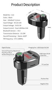 Chargeur rapide double USB BT 5.4 3.1A, lecteur MP3 mains libres pour voiture, audio sans fil, émetteur FM <span class=keywords><strong>Bluetooth</strong></span>, modulateur FM pour voiture - Product Image 6