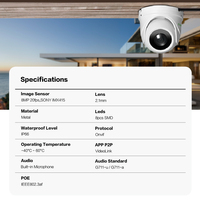 Caméra de sécurité IP CCTV à dôme tourelle GA-OFI-M8SS avec capteur Sony, 4K 8MP, panoramique, angle de vue large de 2,1 mm, fisheye panoramique, réseau