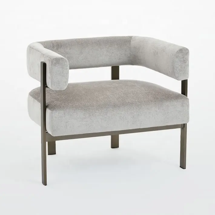 Гостиная металлическая ткань из нержавеющей стали обивка с подлокообразным диванным креслом для отдыха