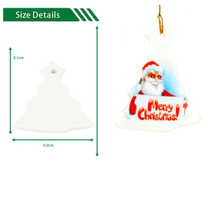 <strong>Wholesale</strong> Tree Decoration Pendant Hanging for Decorations Custom Sublimation <strong>Blank</strong> Christmas <strong>Ceramic</strong> Tree Shape <strong>Ornament</strong> - Product Image 2