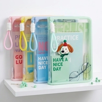 Porte-documents transparent en PP A4 Macaron 2026, grande capacité, pour manuels scolaires, pochette à fermeture éclair, étanche, pour étudiants