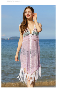 Maillot de bain de <span class=keywords><strong>plage</strong></span> en coton <span class=keywords><strong>Transparent</strong></span>, combinaison d'été, <span class=keywords><strong>Kimono</strong></span> de <span class=keywords><strong>plage</strong></span> pour femmes, broderie au Crochet, Cardigan à franges, jupe de <span class=keywords><strong>plage</strong></span> - Product Image 3