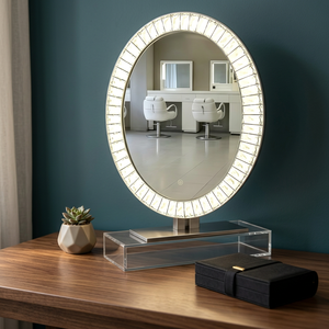 Miroir LED intelligent anti-buée mural Art Déco avec commande tactile, éclairage moderne pour maquillage et sécurité dans la salle de bain - Product Image 3