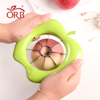Ustensiles de cuisine : Coupe-pommes manuel portable en acier inoxydable avec lame, éplucheur et dénoyauteur de fruits