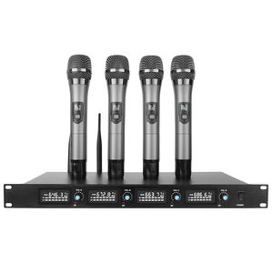 Sistema de Micrófono Inalámbrico UHF Profesional, 4 Micrófonos, Montaje en Rack, Múltiples Antenas, Señal Estable, Sistema PA, Instalación para Conferencias, Sonido - Product Image 1