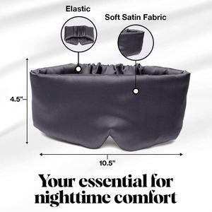 Masque de sommeil en satin de soie personnalisé avec logo, épais, occultant, à sangle réglable, adapté au sommeil sur le côté - Product Image 3