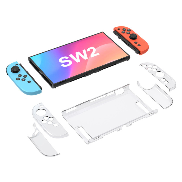 Suitable for Switch2 console detachable protective case NS2 game console PC crystal transparent Switch2 accessories