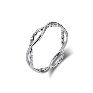 Anillo de Acero de Titanio Trenzado de Doble Hilera, Diseño Geométrico, Joyería de Moda Unisex, Regalo, Color Oro y Plata, K R1072 - Product Image 5