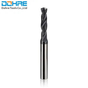 DOHRE-brocas de carburo sólido de tungsteno CNC 2 flauta 60HRC, precio para perforación de agujeros profundos