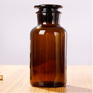 Laboratorio <span class=keywords><strong>Farmacia</strong></span> 250ml 500ml Boca ancha Vidrio ámbar Boticario Frascos Botella con tapa - Product Image 4