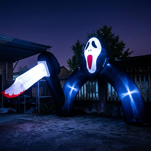 Fantasma <span class=keywords><strong>de</strong></span> Halloween con Cuchillo <span class=keywords><strong>de</strong></span> 6m para Arco, Escultura Inflable Oxford, Decoración para Fiestas, Centros Comerciales, Bares, Pieza <span class=keywords><strong>de</strong></span> Exhibición Grande - Product Image 4