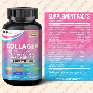 Cápsulas de Colágeno 14 en 1 con Biotina y Queratina, Naturales, Halal, de Marca Privada OEM/ODM, Suministro de Fábrica - Product Image 3