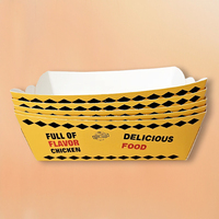 Emballage jetable à emporter pour snack de rue papier carton blanc recyclable LOGO personnalisé plateau bateau alimentaire plateau alimentaire en papier