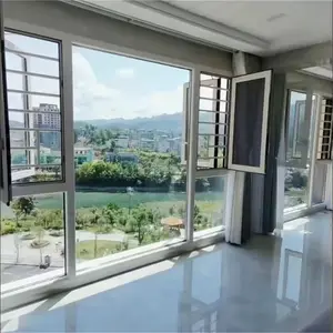 Китайский производитель окон и дверей, алюминиевое теплоизоляционное и звукоизолирующее створчатое окно с двойным остеклением