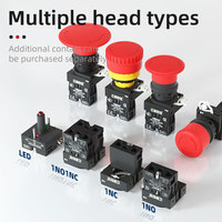 Interrupteur d'arrêt d'urgence HBY5 XB2 Spdt en plastique à rotation pour ascenseurs, bouton d'arrêt d'urgence rouge de 22 mm