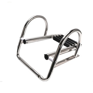 Échelle de pont pliante en acier inoxydable à <span class=keywords><strong>4</strong></span> <span class=keywords><strong>marches</strong></span> robuste <span class=keywords><strong>avec</strong></span> main courante à pédale pour bateaux - Product Image 4