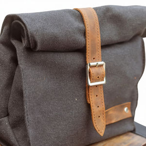 Bolsa de Almuerzo Multifuncional de Lona y Cuero de Alta Calidad para 2 Personas, Bolsa Térmica Portátil y Elegante para el Trabajo, la Escuela y Viajes - Product Image 1