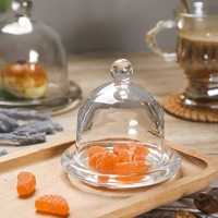 Vente en gros de plateau à gâteau jetable anti-poussière avec couvercle en verre poli présentoir de fruits buffet petit déjeuner pain dessert plateau à collation couvercle