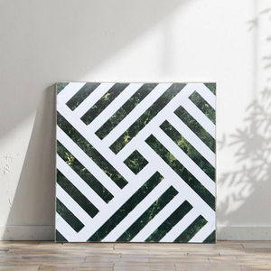 Mattonelle per pavimenti in porcellana color porcellanato piccolo stile floreale 300mm 300x mm bianco venato verde scuro - Product Image 2