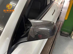 Coque de rétroviseur latéral en fibre de carbone de style corne pour <span class=keywords><strong>Tesla</strong></span> Model <span class=keywords><strong>3</strong></span> Model Y - Product Image 6